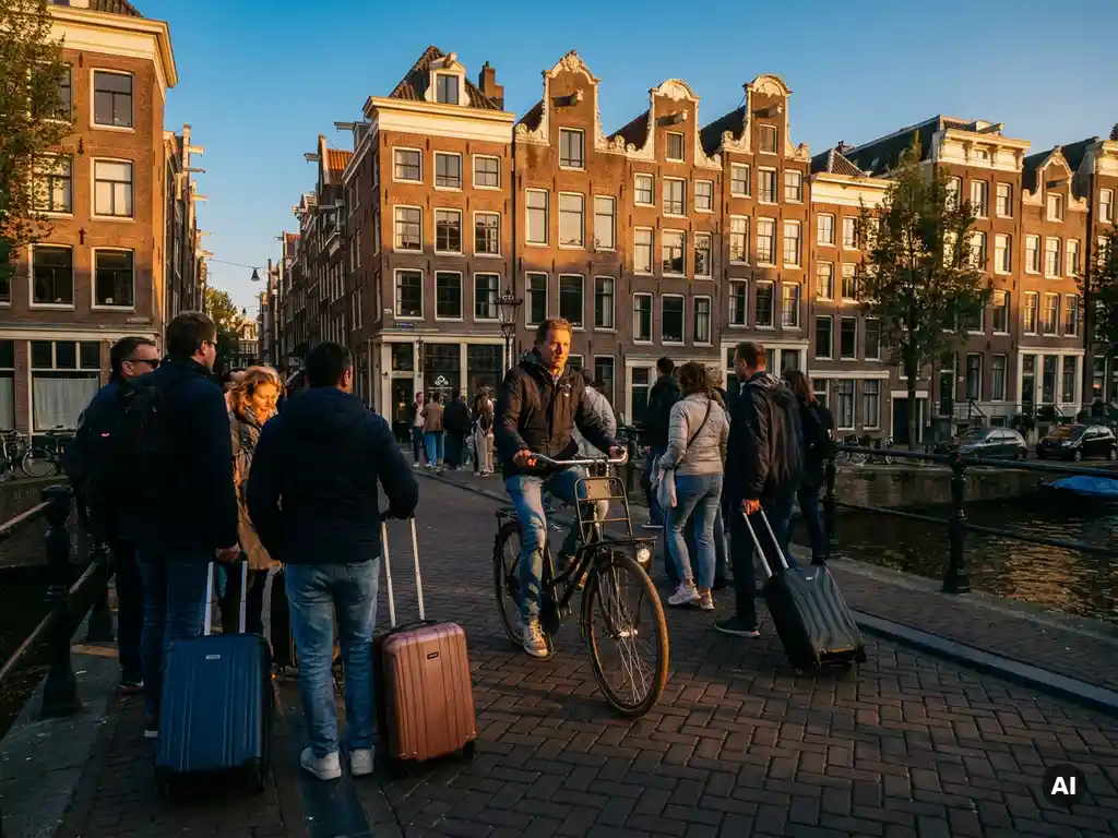What policies help balance tourists and residents in Amsterdam?