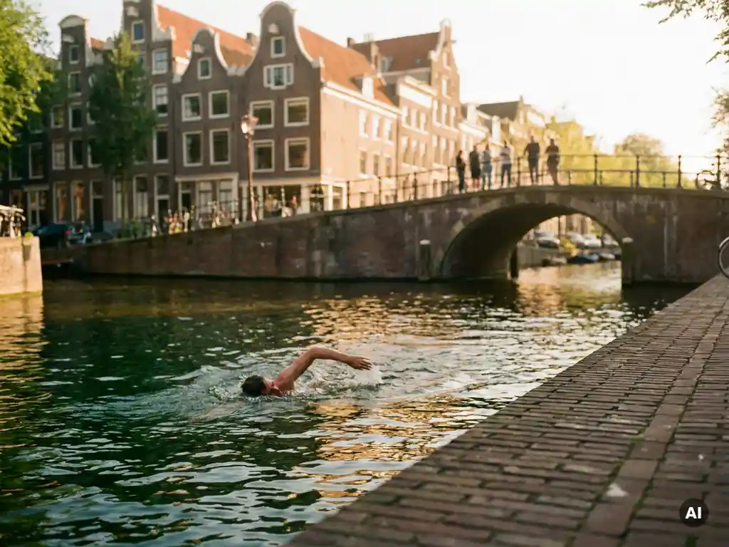 Are there official canal swimming events in Amsterdam?