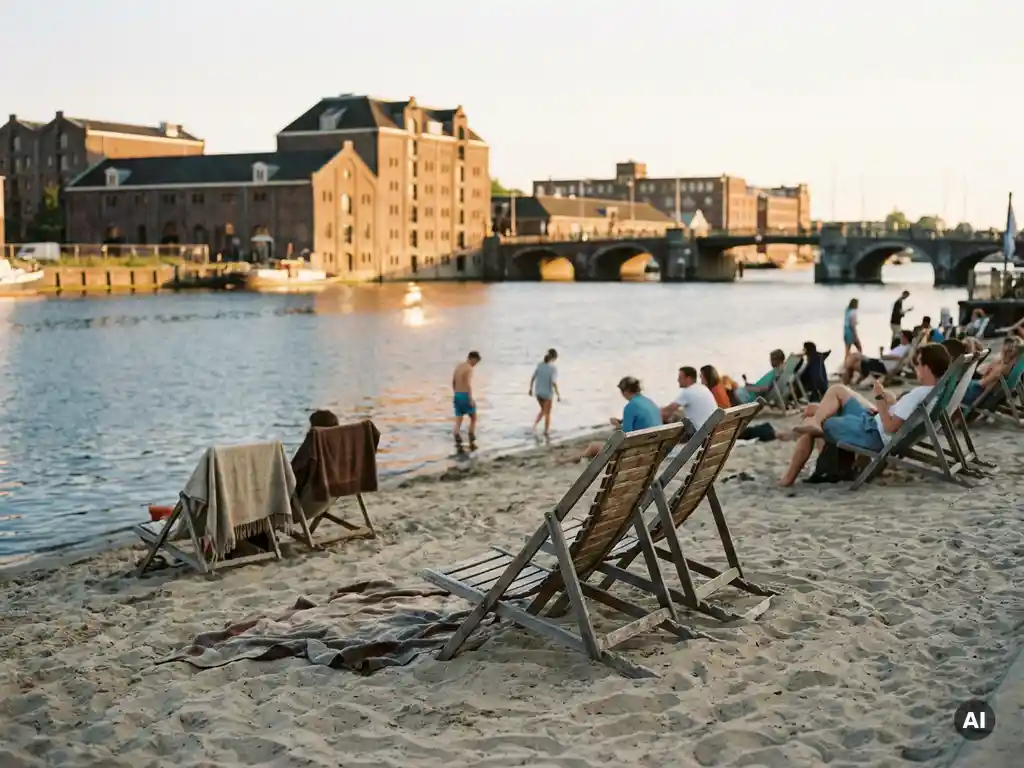 What makes Amsterdam’s urban beaches unique?